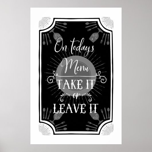 Poster SYMBOLE DE CUISINE D'Antiquité Drôle (Devant)