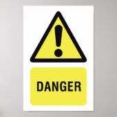 Poster Symbole de danger jaune (Devant)