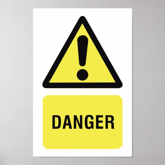 Poster Symbole de danger jaune (Devant)