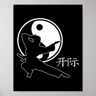 Poster Symbole de danse des arts martiaux Karate Kick Fig
