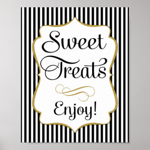 Poster Symbole de dessert Black Gold Sweet Traitements