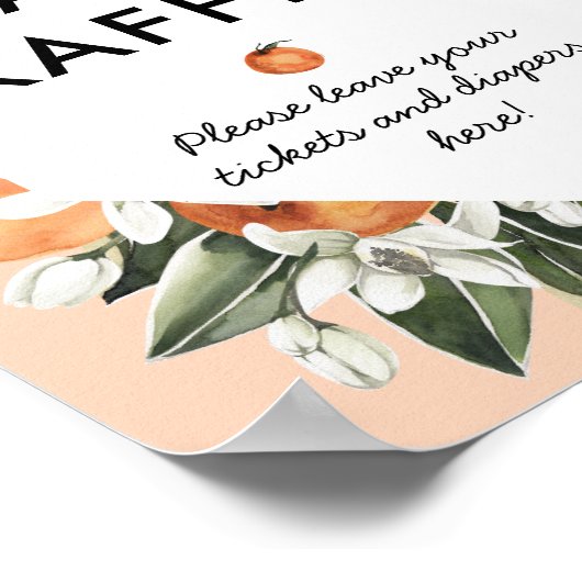 Poster SYMBOLE DE DISQUETTE DU Baby shower DE LA PETITE C (Coin)