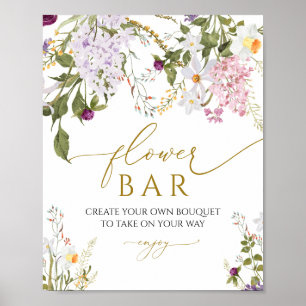 Poster Symbole de douche à barre de fleurs Fleurs sauvage