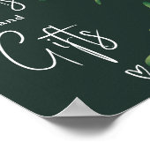 Poster Symbole de douche de la nuptiale des feuilles de v (Coin)