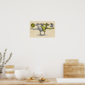 Poster Symbole de dragon d'or et d'argent (Cuisine)