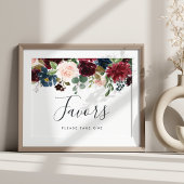 Poster Symbole de faveur de mariage en fleurs radiantes