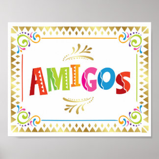 POSTER SYMBOLE DE FÊTE AMIGOS