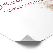 Poster Symbole de fête Boho Pampas Grass Mauve rose (Coin)