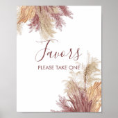Poster Symbole de fête Boho Pampas Grass Mauve rose (Devant)
