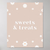 Poster Symbole de fête d'anniversaire Boho Daisy Sweets & (Devant)