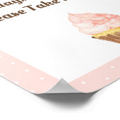 Poster Symbole de fête d'anniversaire de Cupcake rose (Coin)