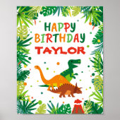 Poster Symbole de fête d'anniversaire de Dinosaur (Devant)