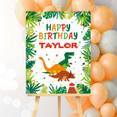 Poster Symbole de fête d'anniversaire de Dinosaur