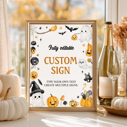 Poster Symbole de fête d'anniversaire de Halloween Ghost