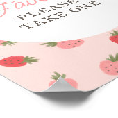 Poster Symbole de fête d'anniversaire de la fraise rose (Coin)