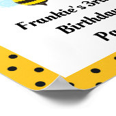 Poster Symbole de fête d'anniversaire de l'abeille (Coin)
