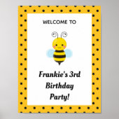 Poster Symbole de fête d'anniversaire de l'abeille (Devant)