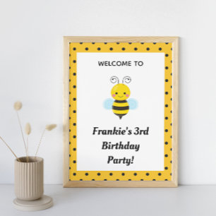 Poster Symbole de fête d'anniversaire de l'abeille