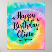 Poster Symbole de fête d'anniversaire de Tie Dye (Devant)