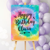 Poster Symbole de fête d'anniversaire de Tie Dye