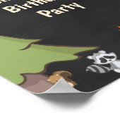 Poster Symbole de fête d'anniversaire du camp de vacances (Coin)