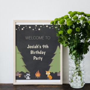 Poster Symbole de fête d'anniversaire du camp de vacances