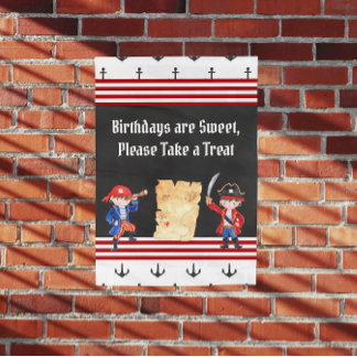 Poster Symbole de fête d'anniversaire du Pirate