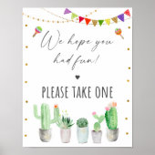 Poster Symbole de fête d'anniversaire Fiesta Cactus (Devant)