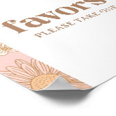 Poster Symbole de fête d'anniversaire Fleur sauvage rétro (Coin)