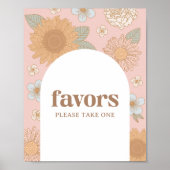 Poster Symbole de fête d'anniversaire Fleur sauvage rétro (Devant)