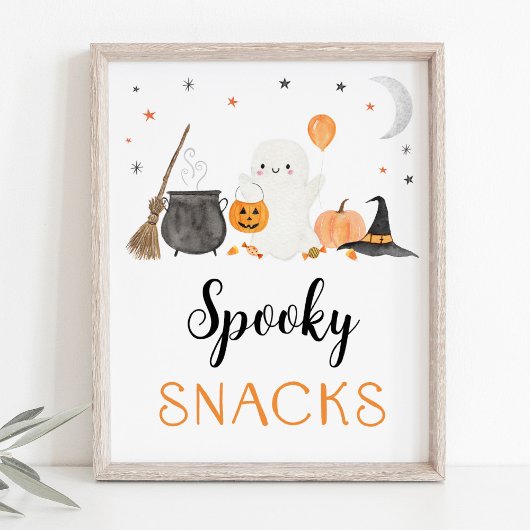 Poster Symbole de fête de Ghost Halloween Snacks Éffrayan
