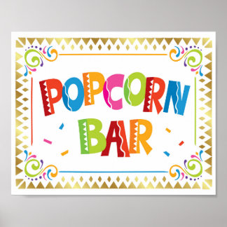 POSTER SYMBOLE DE FÊTE DE LA BARRE POPCORN