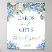 Poster Symbole de fête des cartes et cadeaux Blue Hydrang (Devant)