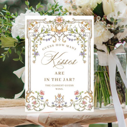 Poster Symbole de Fête des mariées florale de Grace victo