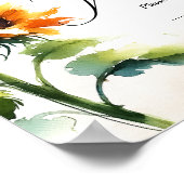 Poster Symbole de Fleur de Tournesol Rustique Décor Maria (Coin)