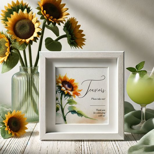 Poster Symbole de Fleur de Tournesol Rustique Décor Maria