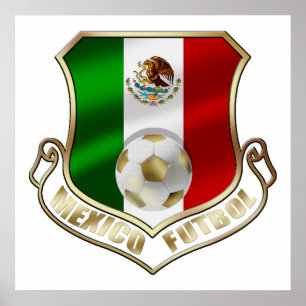 Poster Symbole de football Football Mexicano Bouclier