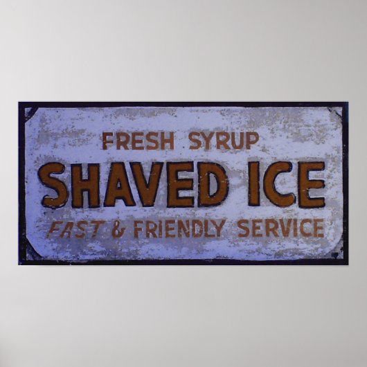 Poster SYMBOLE DE Glace vintage Rasée (Devant)