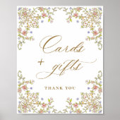 Poster Symbole de Grace Florale Victorienne Ornée Cartes (Devant)