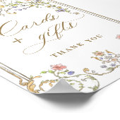 Poster Symbole de Grace Florale Victorienne Ornée Cartes (Coin)