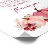 Poster Symbole de jachère Citrouille Marsala Baby shower (Coin)