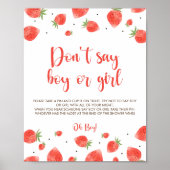 Poster SYMBOLE DE JEU Baby shower Berry Sweet (Devant)