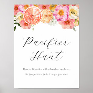 Poster SYMBOLE DE JEU Baby shower chasse Pacifique