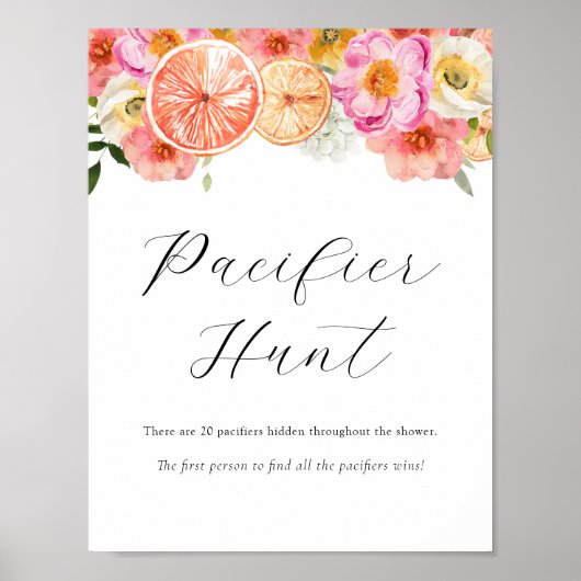 Poster SYMBOLE DE JEU Baby shower chasse Pacifique (Devant)