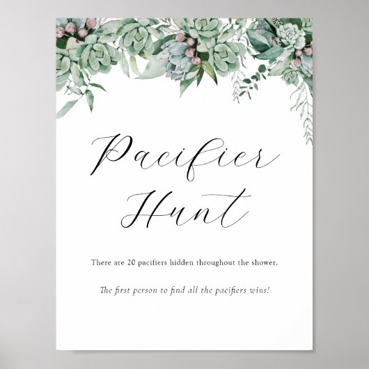 Poster SYMBOLE DE JEU Baby shower chasse Pacifique (Devant)