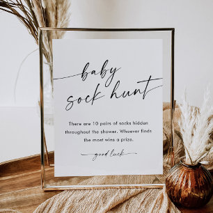 Poster SYMBOLE DE JEU Baby shower KAIA Baby Sock Chasse
