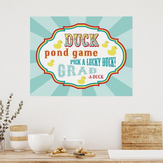 Poster Symbole de jeu Carnaval ou Circus Duck Pond (Cuisine)