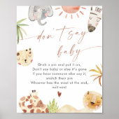 Poster SYMBOLE DE JEU DE Bébé SAFARI Pas de dire (Devant)