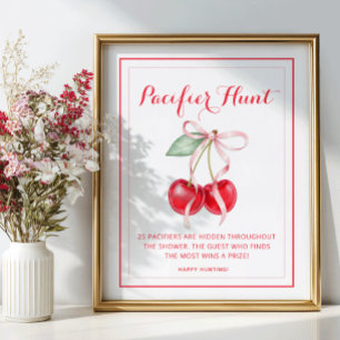 Poster SYMBOLE DE JEU DE CHASSE Baby shower Cherry