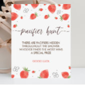 Poster SYMBOLE DE JEU DE CHASSE Baby shower doux Berry